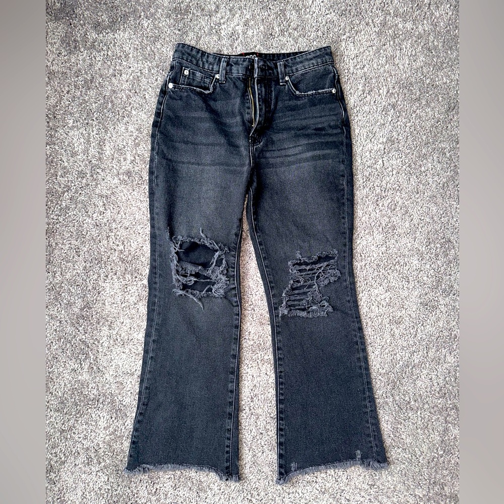 BDG wide and flared black ripped jeans